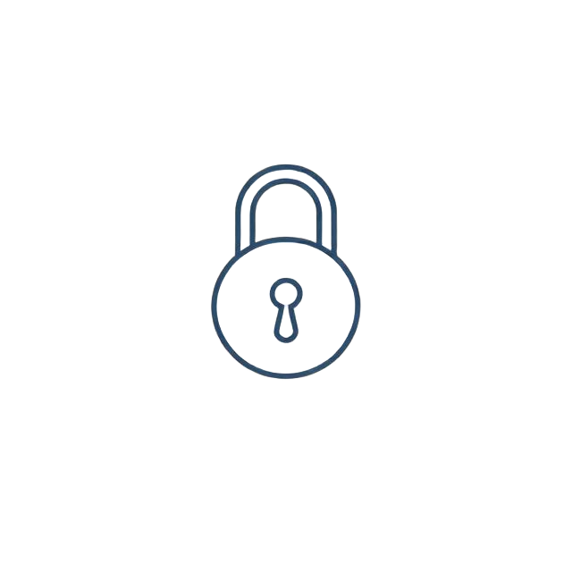 Simple line drawing of a padlock